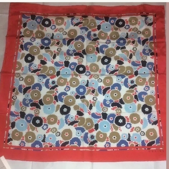 NWT Celine Dandelion Italian Printed Silk Scarf HTF - Picture 1 of 7